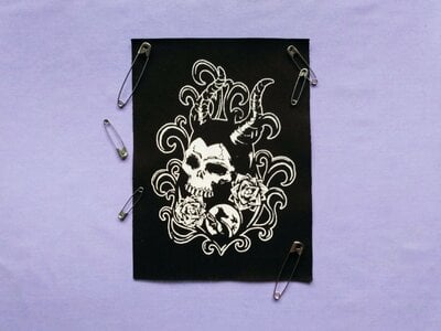 Maleficent Skull & Roses Sleeping Beauty Goth Punk Patch