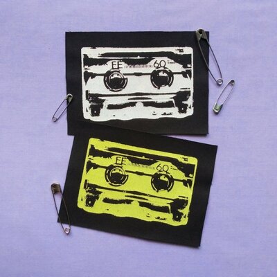 Cassette tapes punk patches