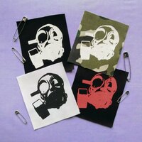 Gas Mask Cyber Punk Goth Patch - Red, Camouflage - Thumbnail 7