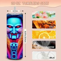 Movie SAW; Jigsaw Billy Tumbler | Zipper Design | 20oz Stainless Tumbler| Free Ship - Thumbnail 1