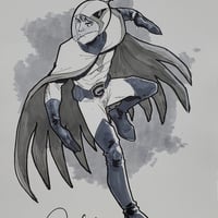 Commission - Black & White - Single charcater - Thumbnail 2