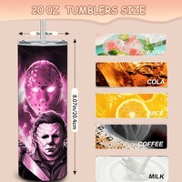 The Pink Slasher Squad | Horror Movie Icons | 20 oz Tumbler | Free Ship - Thumbnail 3