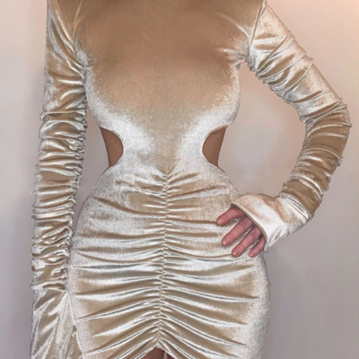 Fashion women's long sleeved dress