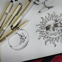 Moon Skull with Stars Steampunk Goth Sew-on Patches - Thumbnail 5