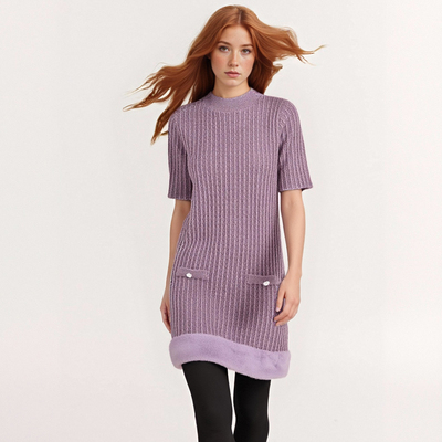 Faux fur effect dress