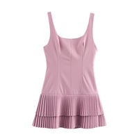 Fashionable sleeveless wide pleated dress - Thumbnail 1