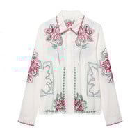 embroidered loose shirt - Thumbnail 1