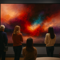 Celestial Emberfall Abstract - Thumbnail 1