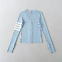 Colorblock striped V-neck sweater - Thumbnail 3