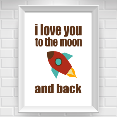8"x10" love you to the moon and back... poster print / wall art