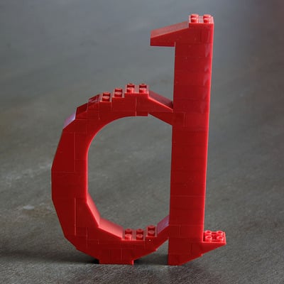 Lego lowercase d (times)