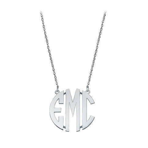Metal Block Monogram Necklace (Ships in 5 days from order date)