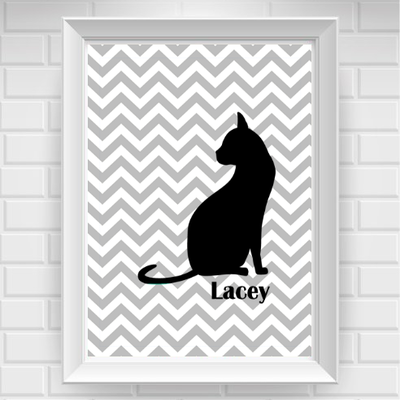 8"x10" personalized cat pet poster print / wall art