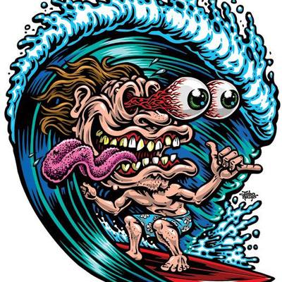 Surf freak sticker