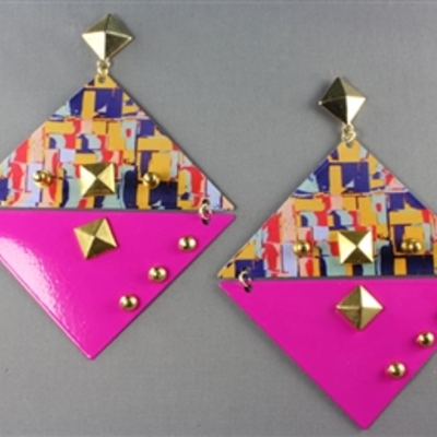 Diamond shaped colorful earrings