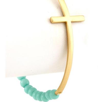 Matte/bead cross bracelet: