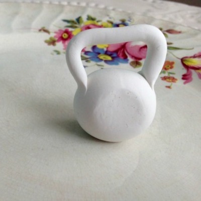 White kettlebell ornament [customizable]