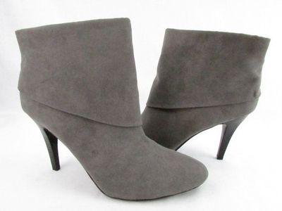 Marc Fisher Vallay4 WOMENS FASHIONABLE FAUX SUEDE Dark Grey Ankle Boots NEW in Box Size 11M