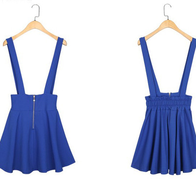 Free shipping-pastel skater suspender overall dress