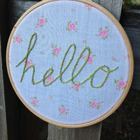 "hello" vintage pink floral - Thumbnail 1