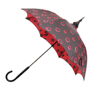 Pagoda umbrella / red circle jacquard