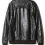 Plain V-Neck Long Sleeve PU Zipper Mens Jackets 011-141209004-2