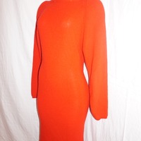 Vintage Stitch Work Red Sweater Dress M-L - Thumbnail 2