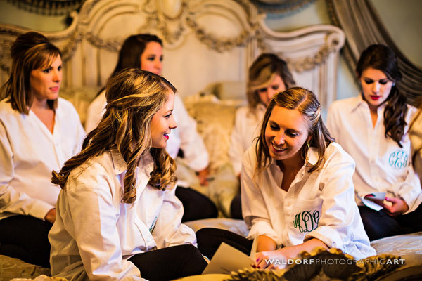Set of Six (6) Monogrammed Button Down Bridal Party Shirts