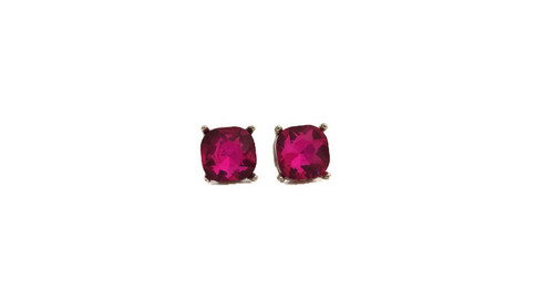 Silver Stone Square Crystal Earrings