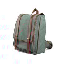 Karitco Leather Canvas Satchel School Backpack Shoulder Bag Travel Rucksack 4 Colors