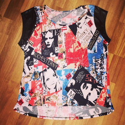 Faux leather print top