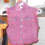 Red Acid Wash Vest-1