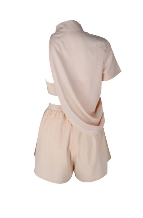 Pink Drape Shorts Ooze Style With Drape Feature Top Set