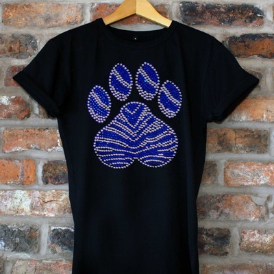 Blue and white paw print