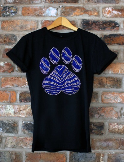 Blue and White Paw Print