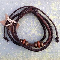 Earthy Rose Leather Stacked Bracelet - Thumbnail 1