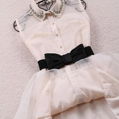 Fashion bow belt dress
