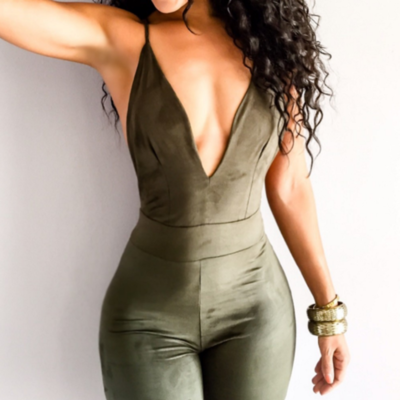 Sexy v-neck sling jumpsuit   31905