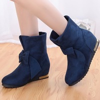 Sweet Bowknot Round Head Leisure Martin Boots - Thumbnail 2