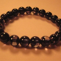 Black & Clear Glass Stretch Bracelet