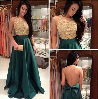 Backless Satin Sexy Long Prom Dress,Evening Dress,Prom Dresses,BG173