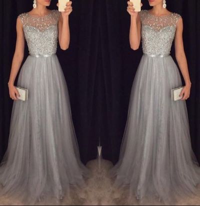 Beading A-Line Long Prom Dress,Evening Dress,Prom Dresses,BG192