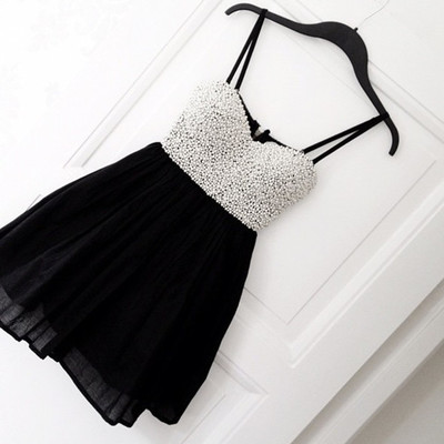 Spaghetti straps beading homecoming dress,short prom dresses,cocktail dress,homecoming dress,graduation dress,party dress,short homecoming dress f130