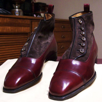 Men Tan Black Button Top Shoes ,Fashion Shoes New Style Male Boots
