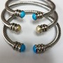 Silver Stainless Steel, Adjustable Round Cuff Cable, Bracelet Unisex-2