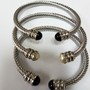 Silver Stainless Steel, Adjustable Round Cuff Cable, Bracelet Unisex-3