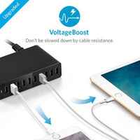 60W 10-Port USB Wall Charger For Cell Phones & Tablets - Thumbnail 2