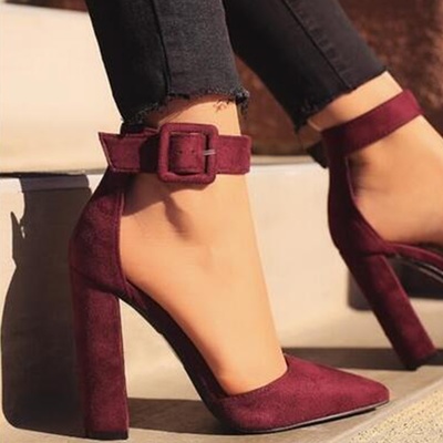 Women Sexy Fashion Platform Shoes High Heels Buckle Pointed Shoes Sandals