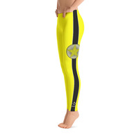 EVOLVE - Yellow  “Black Stripe” Leggings - Thumbnail 2