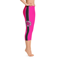 EVOLVE - Pink  “Black Stripe” Capris - Thumbnail 3